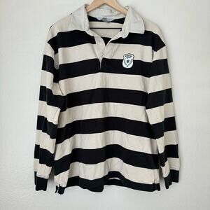 Vintage Nike Winter League 72 Men Size Large Striped Rugby Polo Longsleeve Shirt
